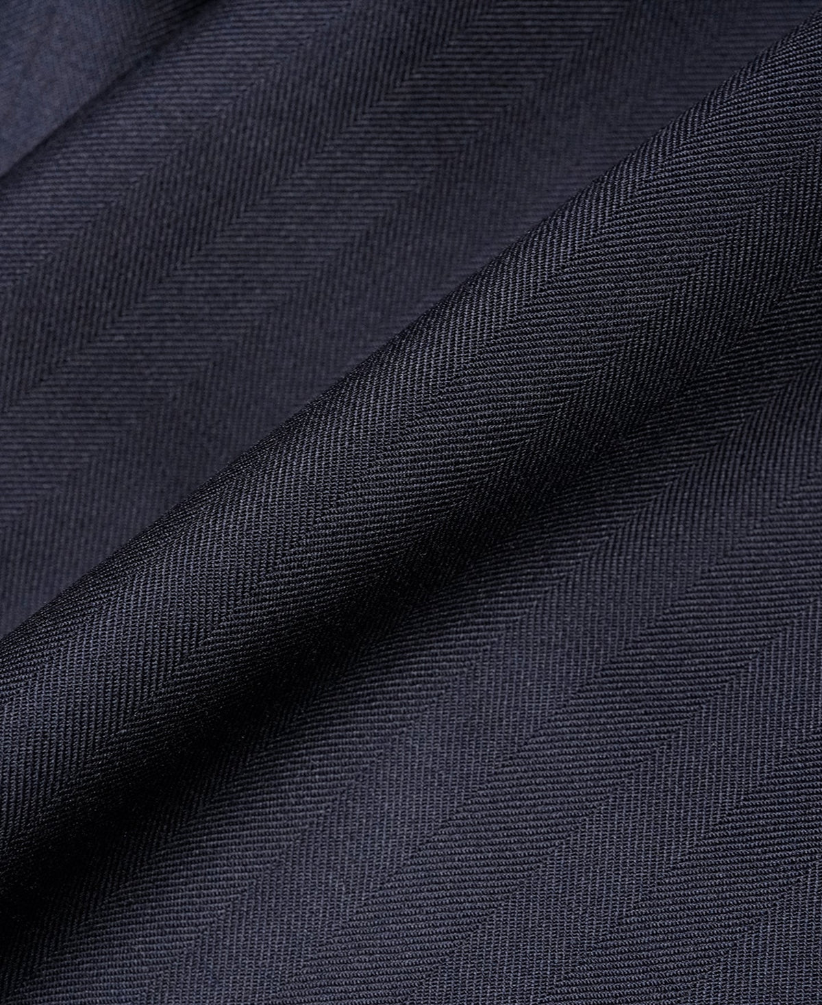 Herringbone Double-Breasted Suit Jacket - Navy