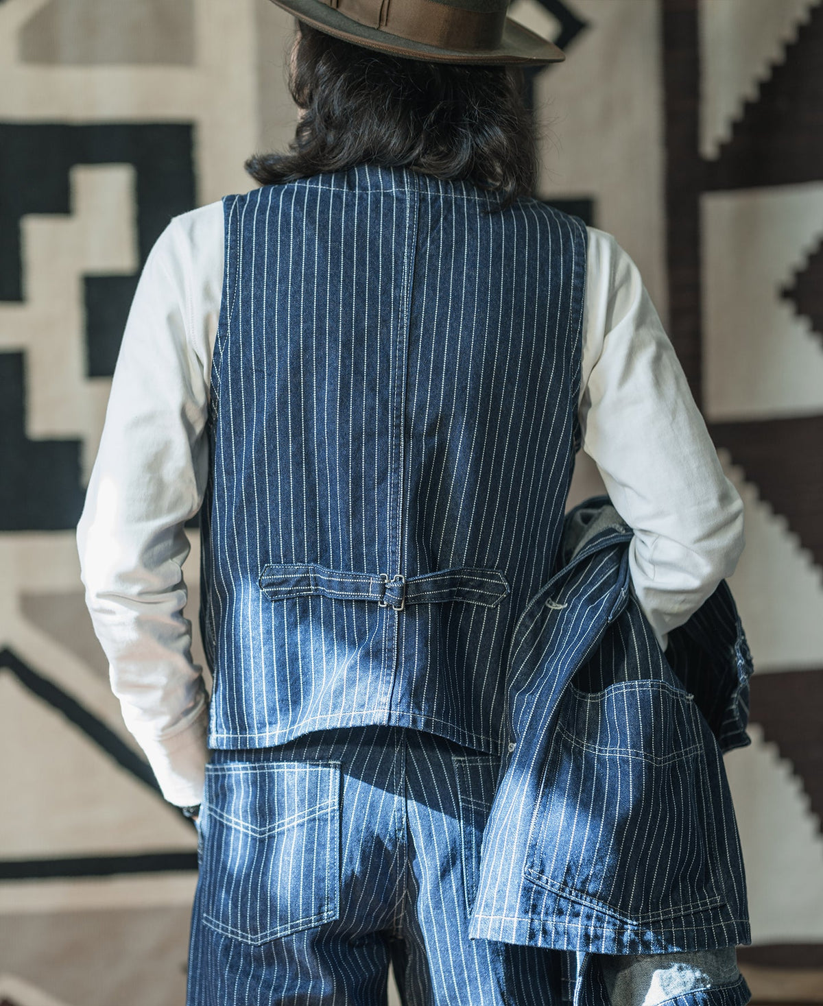 Wabash Stripe Work Vest - Indigo