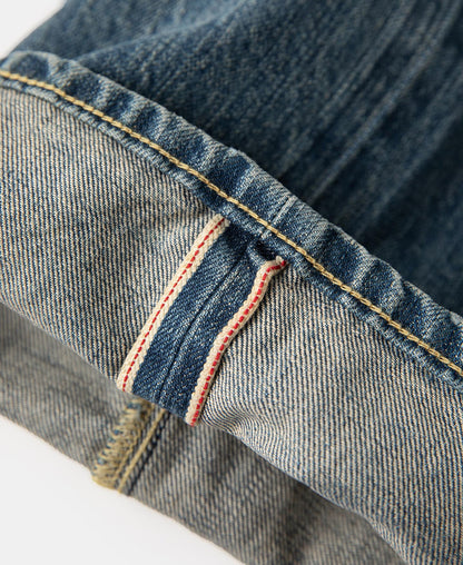12.5oz Selvedge Denim Jeans - Washed Blue