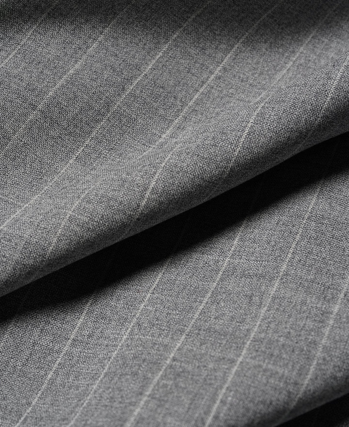Gray Striped Wool-Blend Suit Jacket - Single-Breasted Peak Lapel