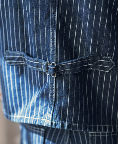 Wabash Stripe Work Vest - Indigo