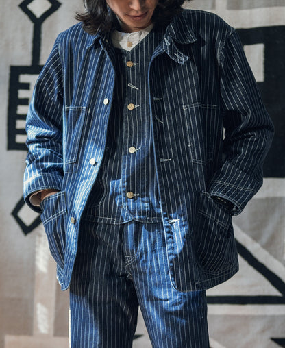 Wabash Stripe Work Vest - Indigo