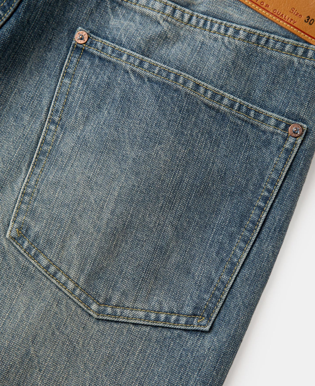 12.5oz Selvedge Denim Jeans - Washed Blue