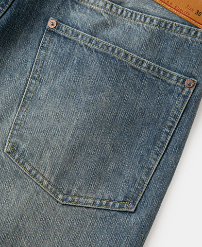 12.5oz Selvedge Denim Jeans - Washed Blue