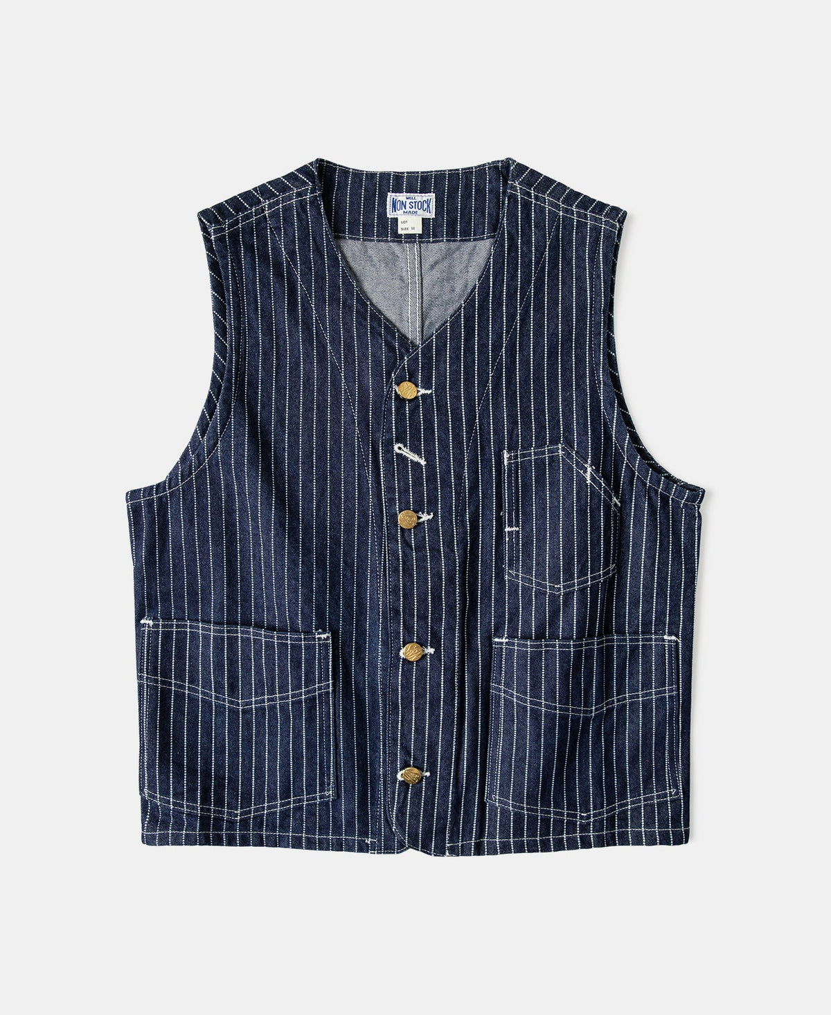 Wabash Stripe Work Vest - Indigo