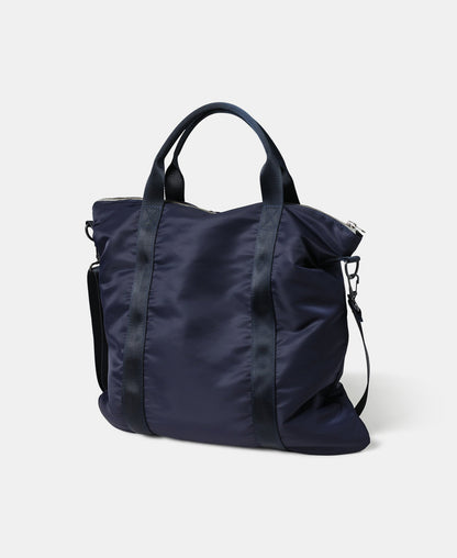 Vintage-Style Cotton Drawstring Bag - Navy
