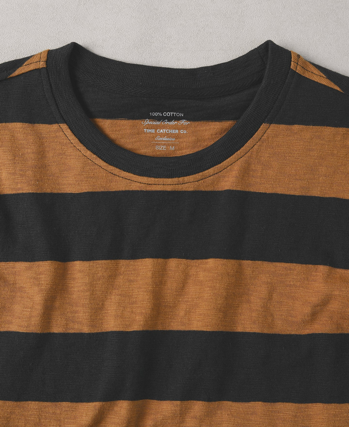 Wide Striped Long Sleeve T-Shirt - Black/Orange
