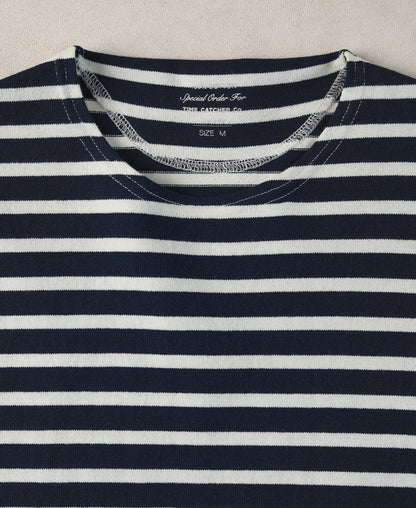 Breton Striped Jersey T-Shirt - Navy/Ivory