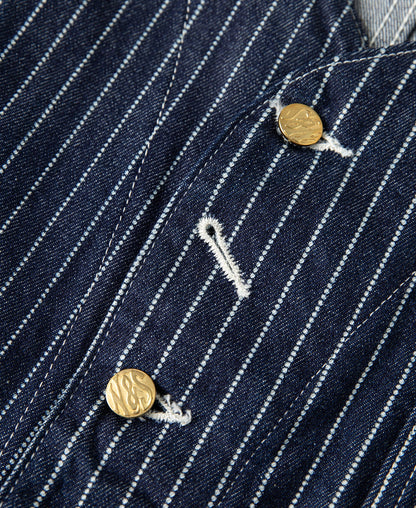 Wabash Stripe Work Vest - Indigo