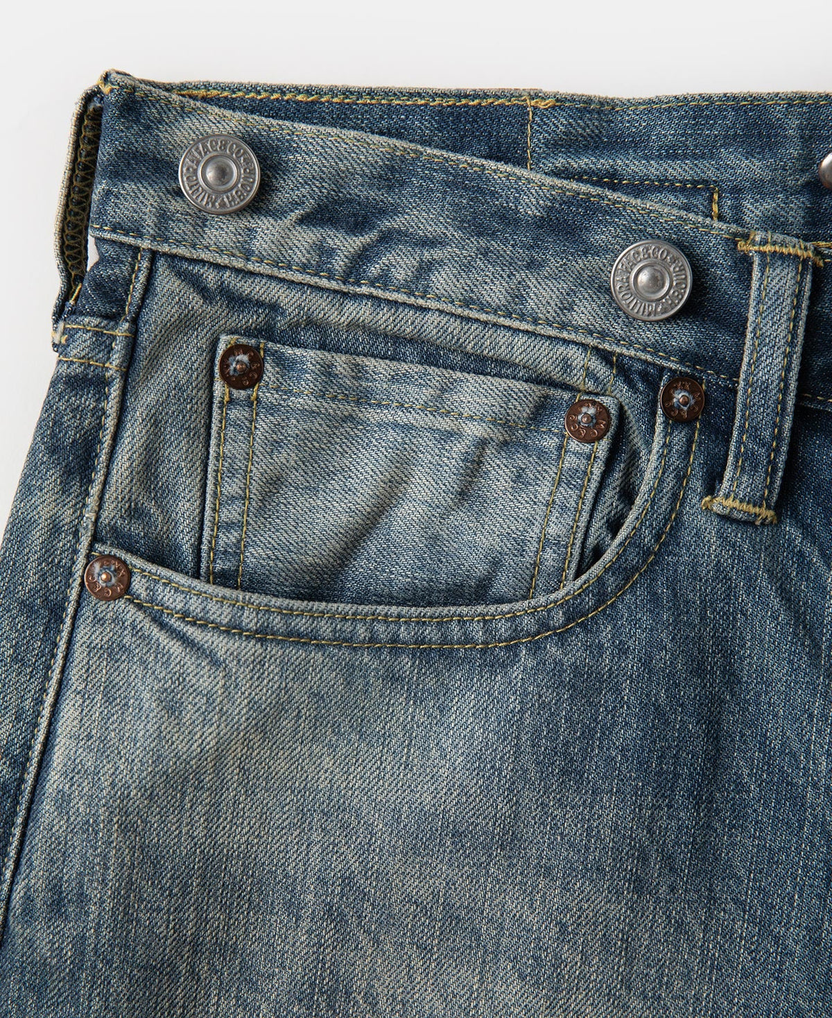 12.5oz Selvedge Denim Jeans - Washed Blue