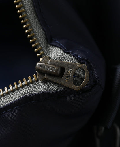 Vintage-Style Cotton Drawstring Bag - Navy