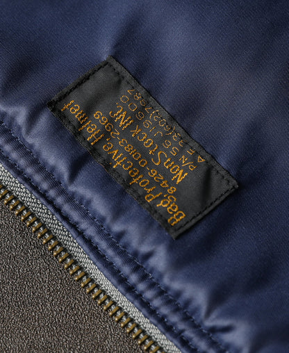 Vintage-Style Cotton Drawstring Bag - Navy