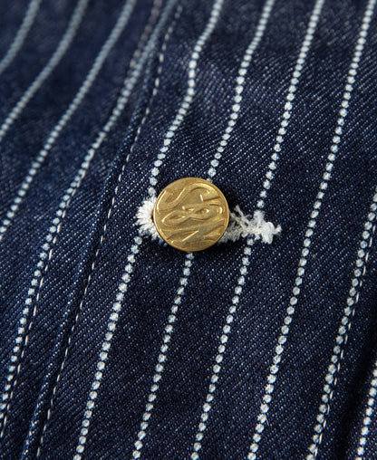 Wabash Stripe Work Vest - Indigo