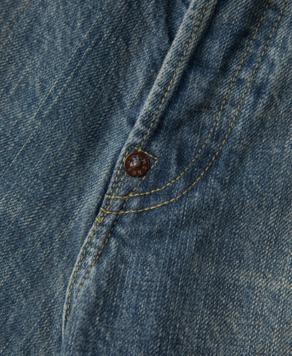 12.5oz Selvedge Denim Jeans - Washed Blue