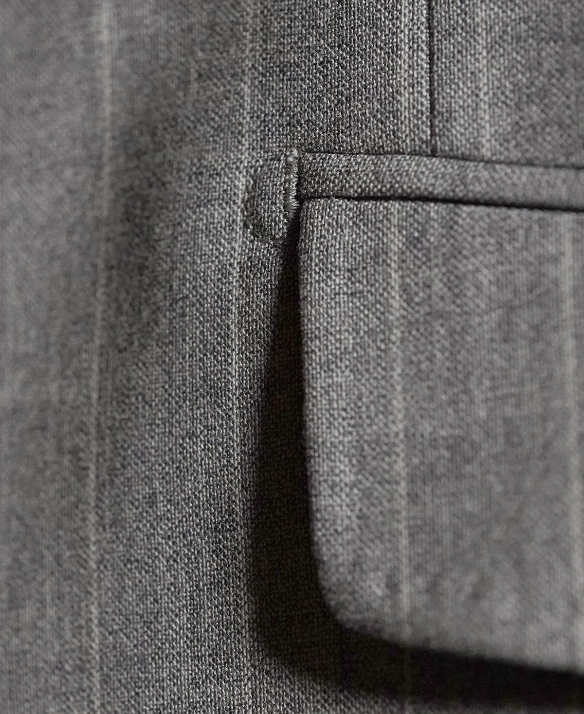 Gray Striped Wool-Blend Suit Jacket - Single-Breasted Peak Lapel