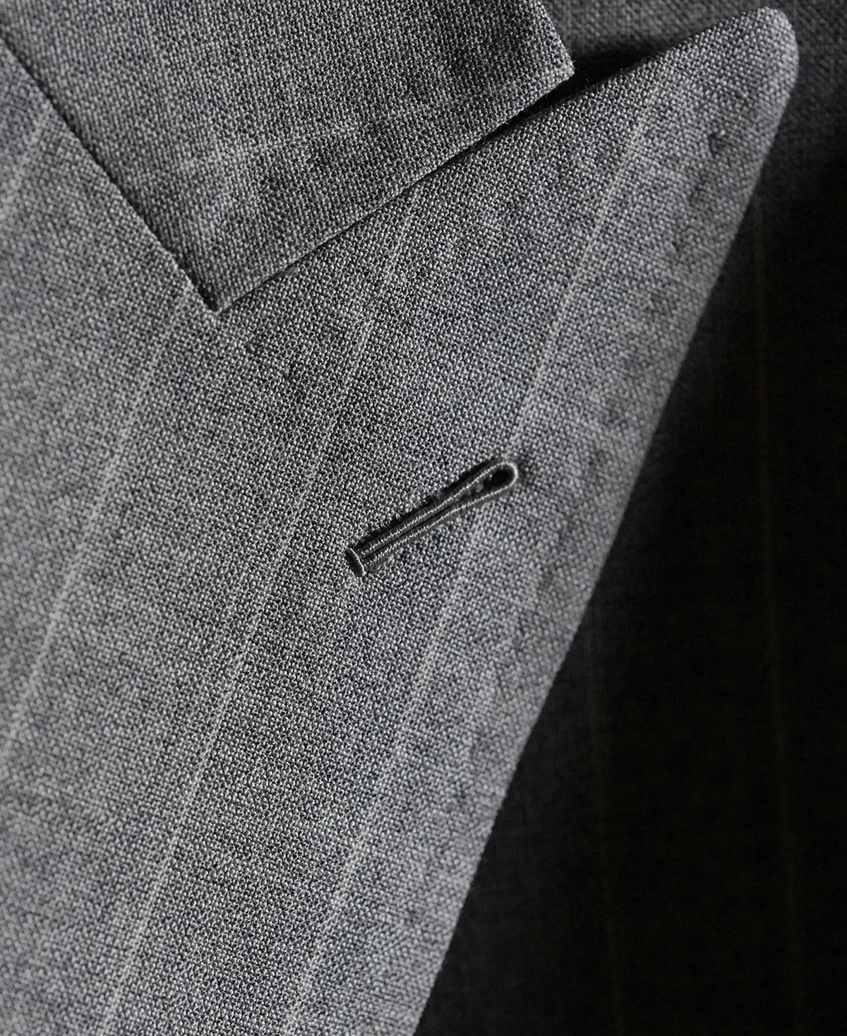 Gray Striped Wool-Blend Suit Jacket - Single-Breasted Peak Lapel