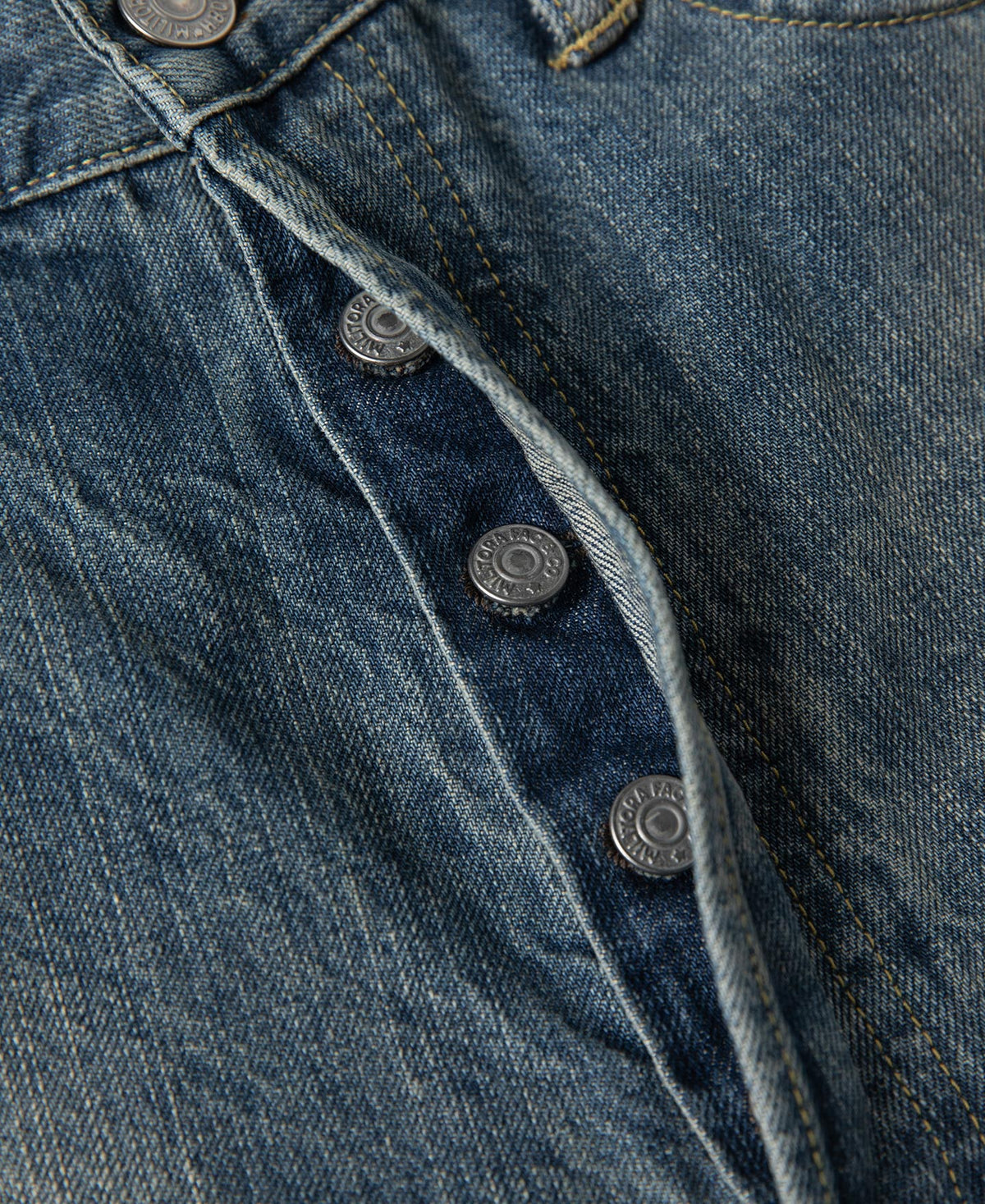 12.5oz Selvedge Denim Jeans - Washed Blue