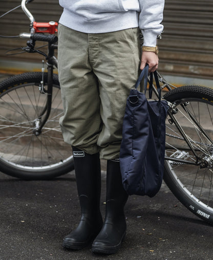 Vintage-Style Cotton Drawstring Bag - Navy