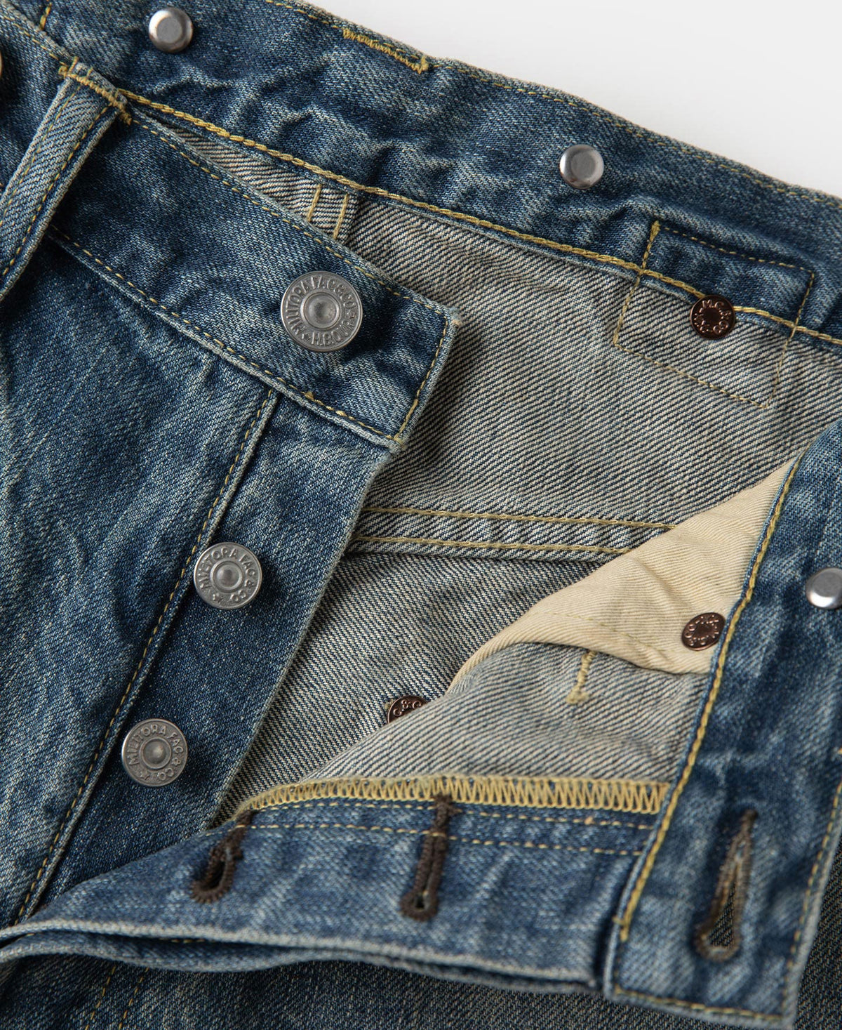 12.5oz Selvedge Denim Jeans - Washed Blue