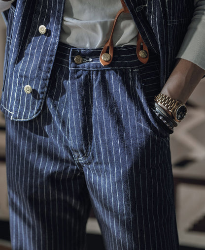 Wabash Stripe Work Pants - Indigo