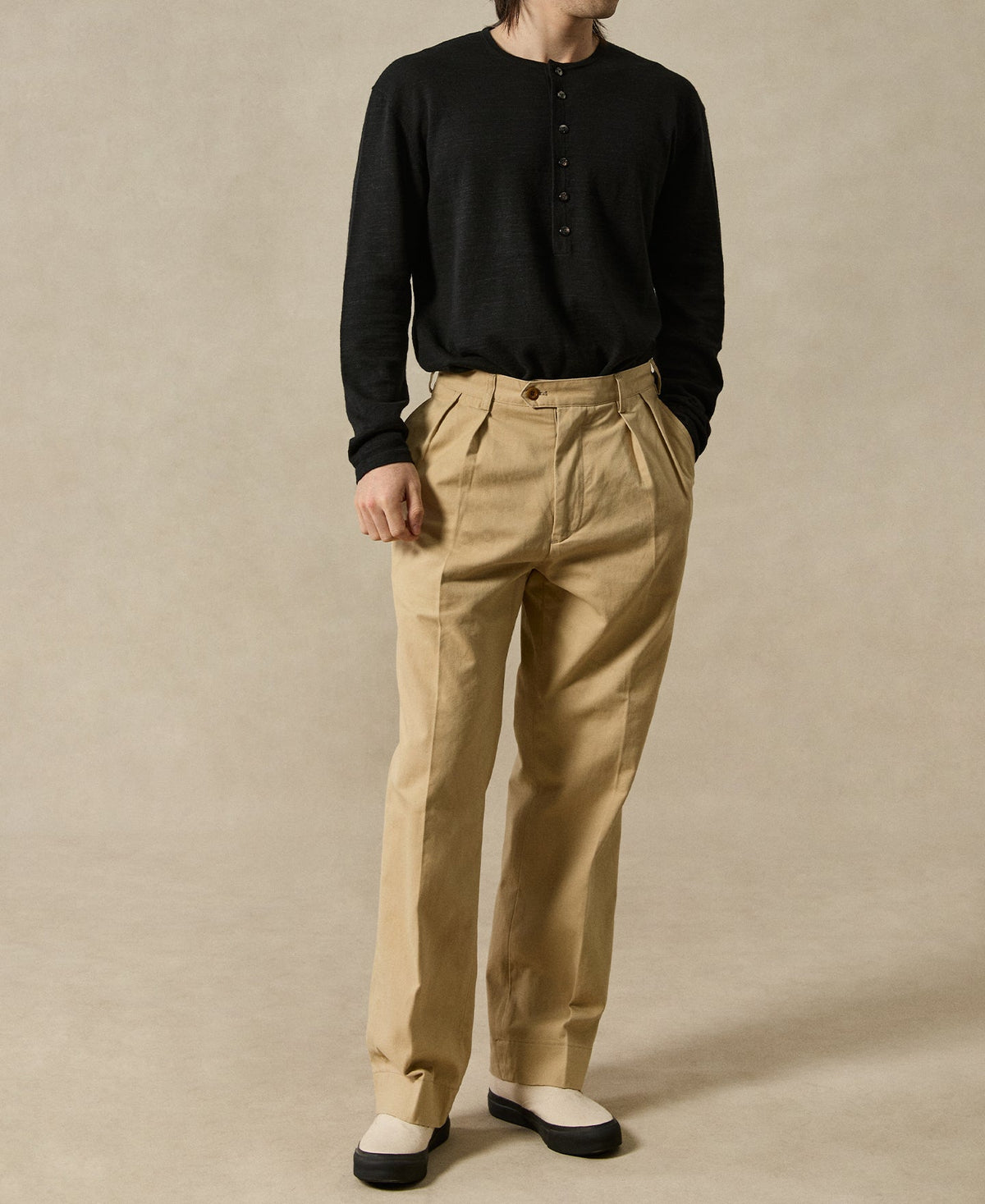 Wool-Hemp Blend Henley Shirt