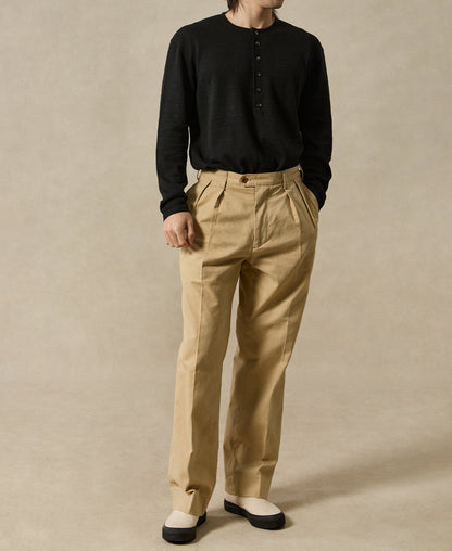 Wool-Hemp Blend Henley Shirt